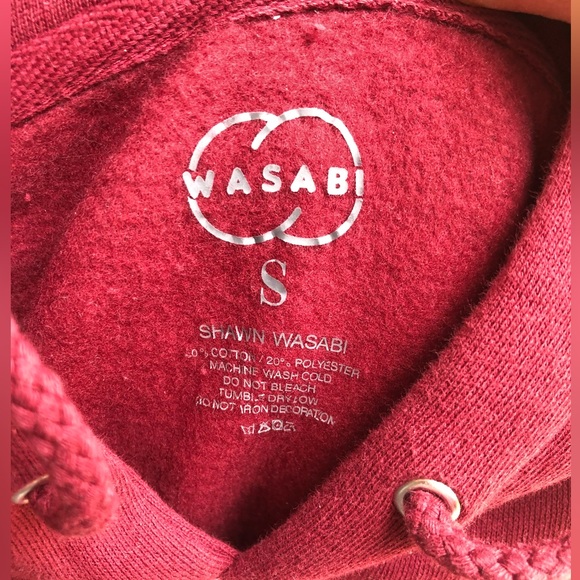 Shawn wasabi maroon hoodie sweatshirt size small - Picture 3 of 3